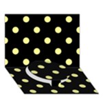 Polka Dots - Pastel Yellow on Black Circle Bottom 3D Greeting Card (7x5)