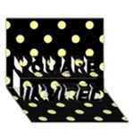 Polka Dots - Pastel Yellow on Black YOU ARE INVITED 3D Greeting Card (7x5)