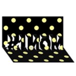 Polka Dots - Pastel Yellow on Black #1 MOM 3D Greeting Cards (8x4)