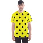 Polka Dots - Black on Yellow Men s Sport Mesh Tee