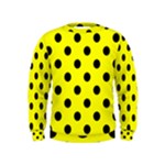 Polka Dots - Black on Yellow Kid s Sweatshirt