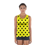 Polka Dots - Black on Yellow Women s Sport Tank Top