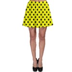 Polka Dots - Black on Yellow Skater Skirt