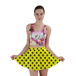 Polka Dots - Black on Yellow Mini Skirt