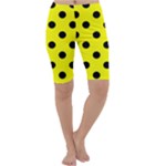 Polka Dots - Black on Yellow Cropped Leggings