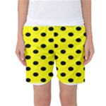 Polka Dots - Black on Yellow Women s Basketball Shorts