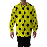 Polka Dots - Black on Yellow Hooded Wind Breaker (Kids)