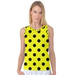 Polka Dots - Black on Yellow Women s Basketball Tank Top
