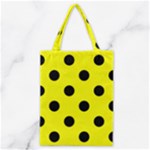 Polka Dots - Black on Yellow Classic Tote Bag
