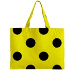 Polka Dots - Black on Yellow Zipper Mini Tote Bag