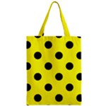 Polka Dots - Black on Yellow Zipper Classic Tote Bag