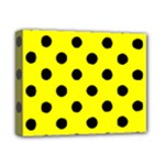 Polka Dots - Black on Yellow Deluxe Canvas 14  x 11  (Stretched)