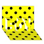 Polka Dots - Black on Yellow BOY 3D Greeting Card (7x5)