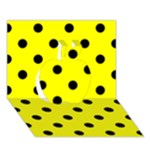 Polka Dots - Black on Yellow Apple 3D Greeting Card (7x5)