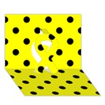 Polka Dots - Black on Yellow Ribbon 3D Greeting Card (7x5)