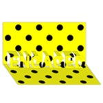Polka Dots - Black on Yellow ENGAGED 3D Greeting Card (8x4)