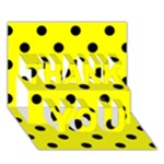 Polka Dots - Black on Yellow THANK YOU 3D Greeting Card (7x5)