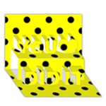 Polka Dots - Black on Yellow You Did It 3D Greeting Card (7x5)