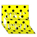 Polka Dots - Black on Yellow Get Well 3D Greeting Card (7x5)