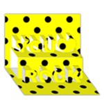 Polka Dots - Black on Yellow You Rock 3D Greeting Card (7x5)