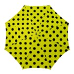 Polka Dots - Black on Yellow Golf Umbrella