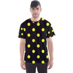 Polka Dots - Yellow on Black Men s Sport Mesh Tee