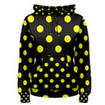 Polka Dots - Yellow on Black Women s Pullover Hoodie
