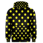 Polka Dots - Yellow on Black Men s Zipper Hoodie
