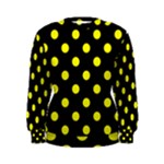 Polka Dots - Yellow on Black Women s Sweatshirt