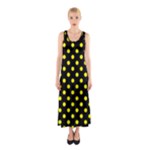 Polka Dots - Yellow on Black Full Print Maxi Dress