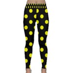 Polka Dots - Yellow on Black Yoga Leggings
