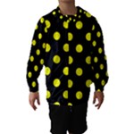 Polka Dots - Yellow on Black Hooded Wind Breaker (Kids)