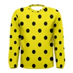 Polka Dots - Black on Canary Yellow Men s Long Sleeve T-shirt