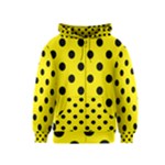 Polka Dots - Black on Canary Yellow Kid s Zipper Hoodie