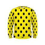 Polka Dots - Black on Canary Yellow Kid s Sweatshirt