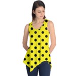 Polka Dots - Black on Canary Yellow Sleeveless Tunic