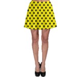 Polka Dots - Black on Canary Yellow Skater Skirt