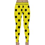 Polka Dots - Black on Canary Yellow Yoga Leggings