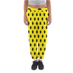 Polka Dots - Black on Canary Yellow Women s Jogger Sweatpants