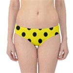 Polka Dots - Black on Canary Yellow Hipster Bikini Bottoms