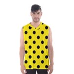 Polka Dots - Black on Canary Yellow Men s Basketball Tank Top