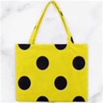 Polka Dots - Black on Canary Yellow Mini Tote Bag