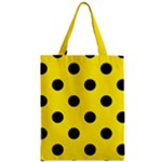 Polka Dots - Black on Canary Yellow Zipper Classic Tote Bag