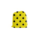 Polka Dots - Black on Canary Yellow Drawstring Pouch (XS)