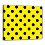 Polka Dots - Black on Canary Yellow Canvas 24  x 20  (Stretched)