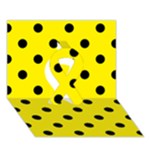 Polka Dots - Black on Canary Yellow Ribbon 3D Greeting Card (7x5)