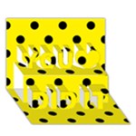 Polka Dots - Black on Canary Yellow You Did It 3D Greeting Card (7x5)