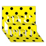Polka Dots - Black on Canary Yellow Get Well 3D Greeting Card (7x5)