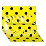 Polka Dots - Black on Canary Yellow You Rock 3D Greeting Card (7x5)