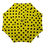 Polka Dots - Black on Canary Yellow Hook Handle Umbrella (Medium)